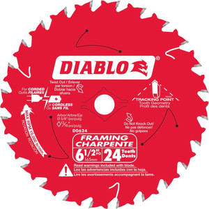 Diablo FRE-D0624B10 6-1/2in X 24T Framing Blade (10pk)