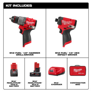 Milwaukee MIL-3497-22 M12 FUEL 2-Tool Combo Kit