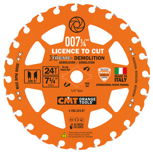 CMT Orange Tools CMT-28632407 7-1/4in X 24T Xtreme Demolition Blade