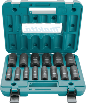 Makita MAK-A-96372 14 pc 1/2in Drive Deep Well SAE Impact Socket Set