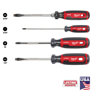 Milwaukee MIL-MT200-4 4pc Cushion Grip Screwdriver Sets - USA