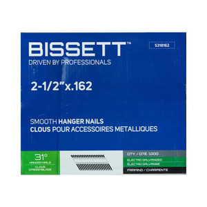 Bissett BIS-S318162 2-1/2in X .162 31 DEG Hanger Nail 1M