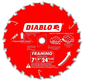 Diablo FRE-D0724DVPX 7-1/4in X 24T Demo Framing Saw Blade (2pk)