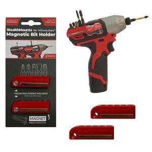 StealthMounts SM-BH-MW12-RED-2 Magnetic Bit Holder for Milwaukee M12 Tools 2Pk
