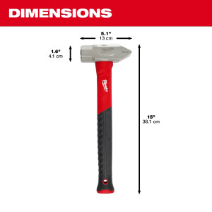 Milwaukee MIL-48-22-9313 2.5lb Fiberglass Cross Peen Hammer