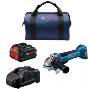 Bosch BOS-GWS18V-10PB14 18V 4-1/2in. - 5in. Angle Grinder Kit with No Lock-On Paddle with (1) CORE18V 8.0Ah High Power Battery
