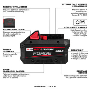 Milwaukee MIL-48-11-1881 M18 REDLITHIUM FORGE XC8.0 Battery Pack