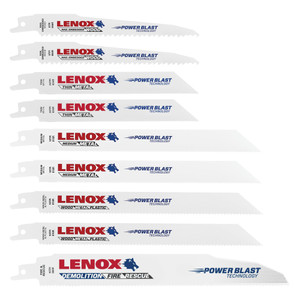 Lenox LEN-121439KPE Bimetal Recip Kit 9KPE Wood Metal 2x 656R 2x 624R 2x 810R 2x 818R 1x 960R Includes Storage Case 9 Pack