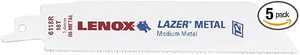 Lenox LEN-2018412114R 12in x 1in 14 TPI Lazer Heavy Metal Reciprocating Saw Blades 5 Pack