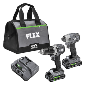 FLEX FL-FXM201-2A 24V Drill & Impact Driver 2 Tool Combo 2x 2.5Ah Kit