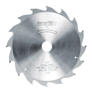 Mafell MAF-92539 TCT 16 Teeth 160 x 20mm Saw Blade For Rip Cuts In Wood
