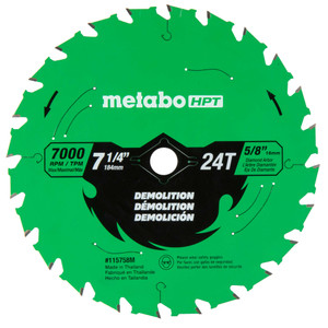 Metabo HPT HPT-115758M 7-1/4in 24-Tooth Demolition Saw Blade