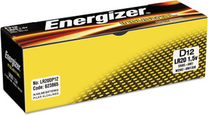 Energizer ENG-EN95 Industrial D Alkaline Batteries 12 -Pack