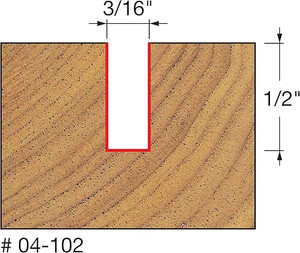 Freud FRE-04-102 3/16in Double Flute Straight Bit