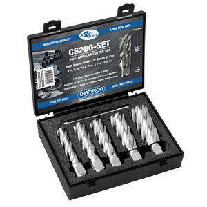 Champion CHAMP-CS200-SET HSS Annular Cutter Set Promo 2in Depth Of Cut Bright Finish 5 Pieces