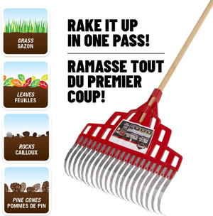Garant GRA-GLR20SPC Multipurpose Rake With Wood Handle And Comfort Grip
