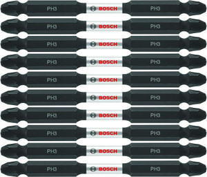 Bosch BOS-ITDEPH335B Impact Tough 3.5in Phillips Number 3 Double Ended Bits 10 Pieces