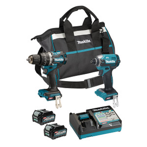 Makita MAK-DK0178G204 40Vmax XGT Brushless 2 Tool Combo Kit, 2.5Ah x2