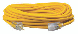 Southwire SOU-1688SW0002 12/3 50ft Yellow Outdoor Cold Weather Extension Cord With Power Light Indicator
