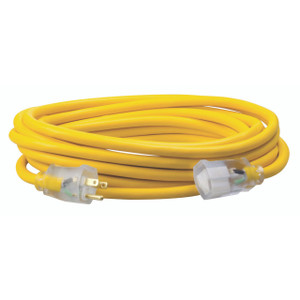 Southwire SOU-1687SW0002 12/3 25ft Yellow Outdoor Extension Cord With Power Light Indicator