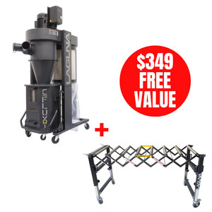 Laguna LAG-MDCCF15110-P CFLUX Dust Collector with 14in Flexible Roller Conveyor Table Package