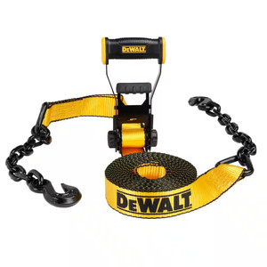 DEWALT DEW-DXBC10000C 2in x 30ft Heavy-Duty Ratchet Tie Down With Chain And Hooks 10000lb Break Strength