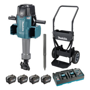 Makita MAK-HM004GL401 80V MAX XGT BL 70 Lbs Breaker Hammer 1-1/8in Hex With Cart 8.0Ah x 4 Kit