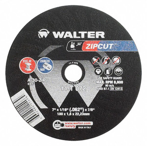 Walter Surface Technologies WAL-11F072-1PC ZIP STAINLESS Cut-Off Wheel 7in x 3/64in x 7/8in Type 1