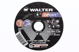Walter Surface Technologies WAL-11F042-1PC ZIP STAINLESS Cut-Off Wheel 4-1/2in x 3/64in x 7/8in Type 1