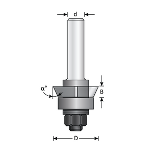 Dimar DIM-116RT4-15 1in Dia Carbide Tipped Trim Cutter Assembly 4 Flutes 15 Deg 1/4in Shank