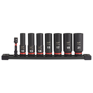 Milwaukee MIL-49-66-7021SHOCKWAVE Impact Duty 3/8in Drive Metric Deep 6 Point 8-Piece Socket Set