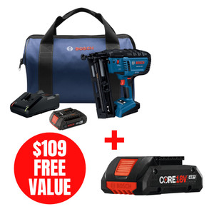 Bosch BOS-GNH18V-16MAB12 18V Brushless 16-Gauge Angled Finish Nailer 2.0Ah Kit