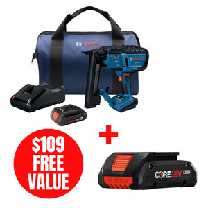 Bosch BOS-GTH18V-18MB12 18V Brushless 18-Gauge Narrow Crown Stapler 2.0Ah Kit