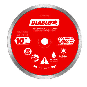 Diablo FRE-DMADCXXX Diamond Continuous Rim Masonry Cut-Off Disc