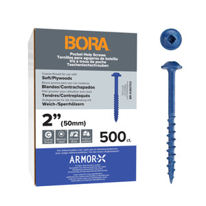 BORA BORA-BR-A180703 Pocket Hole Screws Coarse Thread 2in 500-Piece