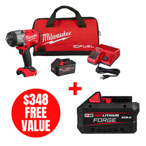 Milwaukee MIL-2967-21F M18 FUEL 1/2 Inch High Torque Impact Wrench with Friction Ring REDLITHIUM FORGE 8.0Ah Kit