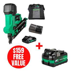 Metabo HPT HPT-NR1890DCAM 18V MultiVolt Cordless Gen2 30Deg 3-1/2in Paper Tape Framing Nailer 4.0Ah Kit