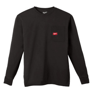 Milwaukee MIL-606BXX GRIDIRON Long Sleeve Pocket T-Shirt - Black