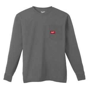 Milwaukee MIL-606GXX GRIDIRON Long Sleeve Pocket T-Shirt - Gray