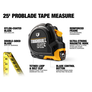 ToughBuilt TB-H2-T-122-XX Problade Tape Measure