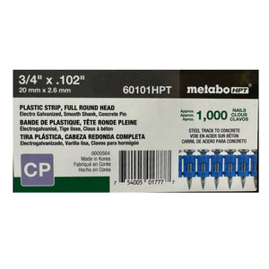Metabo HPT HPT-60101HPT 3/4in X .102in Steel Track to Concrete Nails 1000-Pack