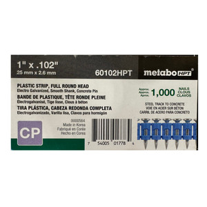Metabo HPT HPT-60102HPT 1in X .102in Steel Track to Concrete Nails 1000-Pack