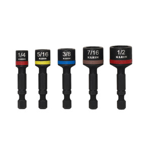 Klein Tools KLE-32925S Magnetic Power Nut Setters, 2in Shaft, 5pc