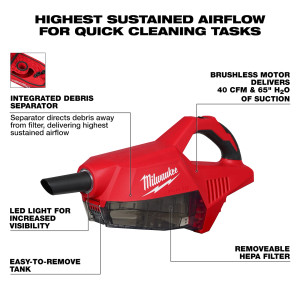 Milwaukee MIL-0892-20 M18 Brushless Handheld Vacuum Bare Tool