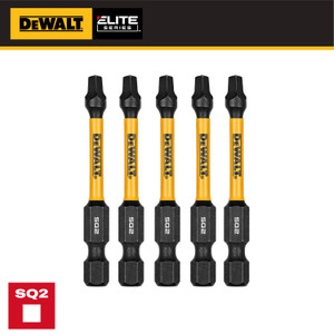 DEWALT DEW-DWAFE2SQ2IR5 ELITE SERIES 2in SQ2 Impact Ready Bits 5-Pack