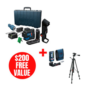 Bosch BOS-GLL330-42CGL 12V MAX 360Deg Connected Green-Beam Three-Plane Leveling and Alignment Laser 2.0Ah Kit