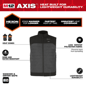 Milwaukee MIL-M300G-21XX M12 Heat Gray Axis Vest Kit