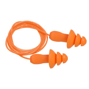Dentec DEN-76105EPC SEALTEC TipGrip Orange TPR Triple-Flange Reusable Earplug, 100 Pairs