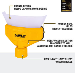 DEWALT DEWL-DXVA00-1500 Dust Collector Attachment for 1-1/4in - 2-1/2in Wet/Dry Vacuums