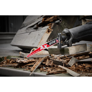 Milwaukee MIL-48-00-7353 12n 5 TPI AX w/NITRUS Carbide Teeth SAWZALL Blade for Wood with Nails 3pk